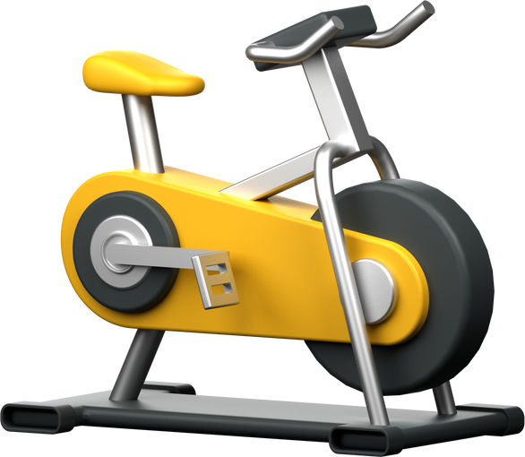 Spin bike 3d gym fitness icon